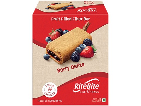 RiteBite Max Protein Max Protein Wellness Fruit Filled Berry Delite Bar, 480 g