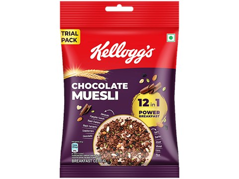 Kellogg's Chocolate Muesli 12 In 1 Power Breakfast Cereal, 60 g