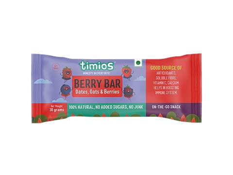 Timios Berry Bar - Dates, Oats & Berries, 4+ Years, 30 g