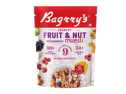 Bagrry's 30% Fruit & Nut Crunchy Muesli With Cranberries, 375 g