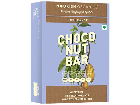 Nourish Organics Endurance - Choco Nut Bar, With Peanut Butter, Rich In Antioxidants, Wheat Free, 30 g