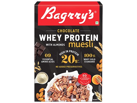 Bagrry's Chocolate Whey Protein Muesli With Almonds, 500 g