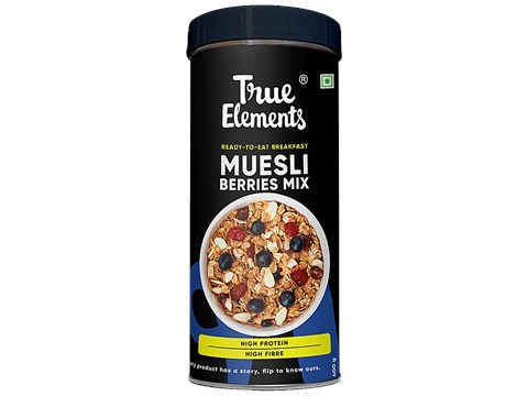 True Elements Cranberry & Blueberry Muesli - Fibre & Protein Rich, 400 g