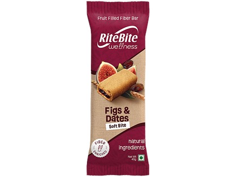 RiteBite Max Protein Max Protein Wellness Fruit Filled Fiber Figs & Dates Bar, 40 g