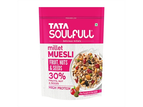 Tata Soulfull Millet Muesli - With 30% Fruit Nuts & Seeds, Breakfast Cereal, 500 g