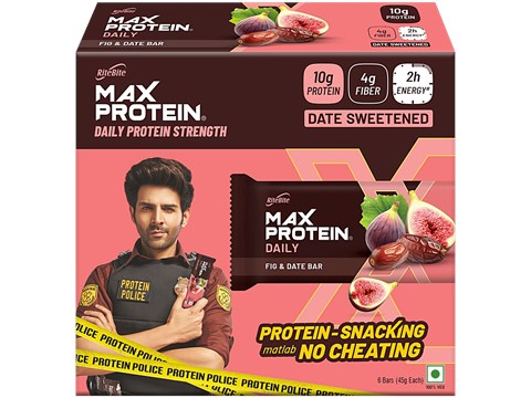 RiteBite Max Protein Max Protein Daily Fig & Date Protein Bar, 270 g