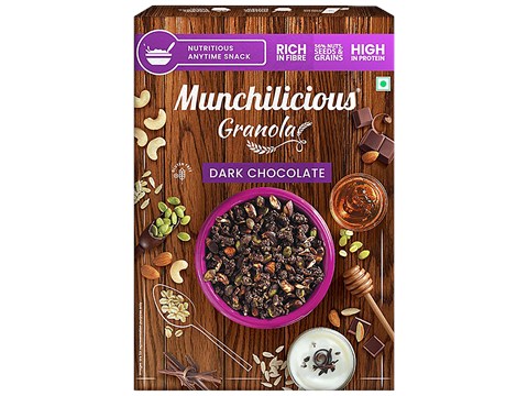 Munchilicious Granola  Breakfast Cereals - Dark Chocolate, Gluten Free, Steel Cut Oats, Healthy, 500 g