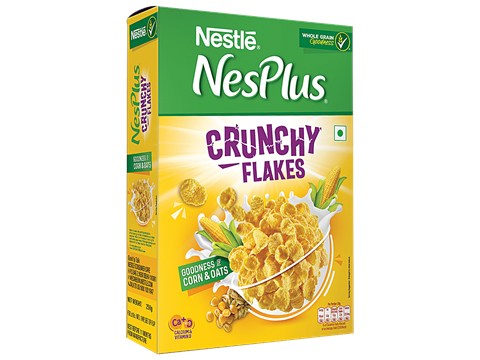 Nestle NesPlus Breakfast Cereal - Crunchy Flakes with Corn & Oats, 250 g