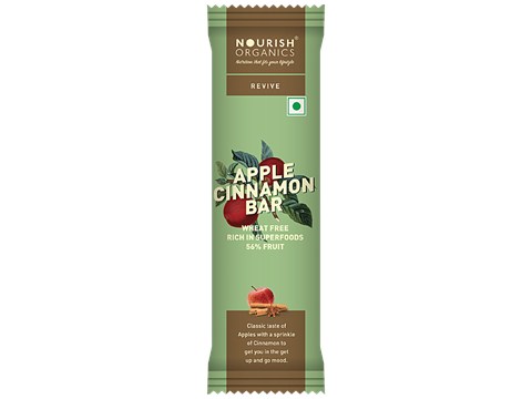 Nourish Organics Revive - Apple Cinnamon Bar, Rich In Superfoods, Wheat Free, Classic Taste, 30 g