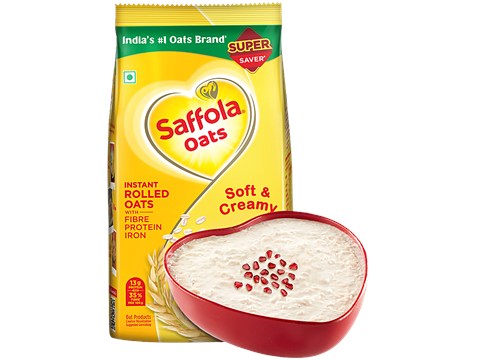 Saffola Soft & Creamy Instant Rolled Oats, 460 g