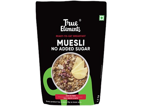 True Elements No Added Sugar Muesli With Real Fruits & Nuts, 1.2 kg