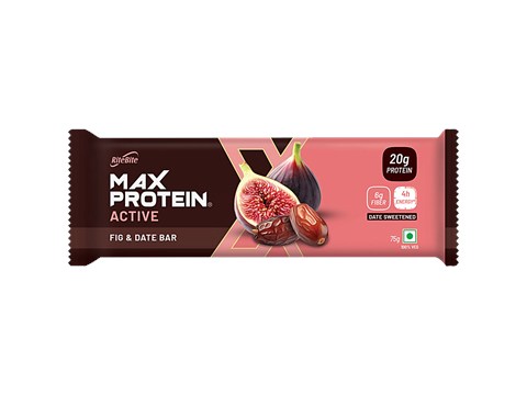 RiteBite Max Protein Max 20g Protein Active Fig & Date Bar, 75 g