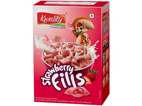 Kwality Strawberry Fills - Center Filled Bites, Strawberry Flavour, 250 g