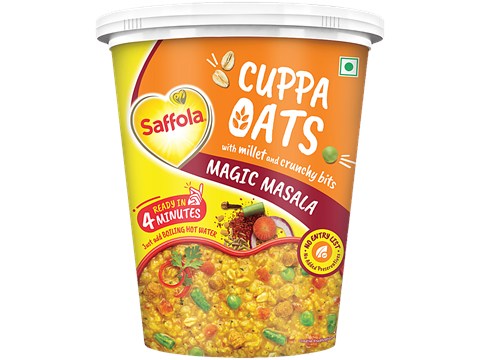 Saffola Magic Masala Cuppa Oats With Millet & Crunchy Bits, 44 g