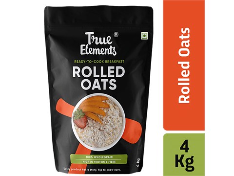 True Elements Rolled Oats - Gluten Free, High Protein & Fibre, 4 kg