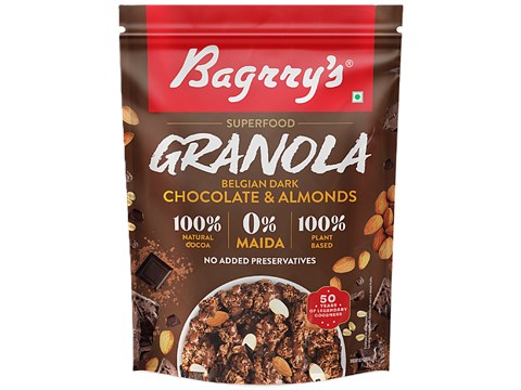 Bagrry's Belgian Dark Chocolate Granola - Almonds, 0% Maida, 400 g