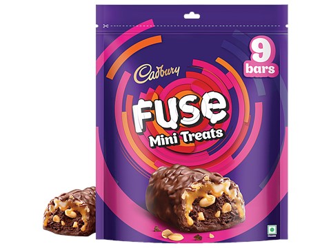 Cadbury Fuse Peanut & Caramel Filled Mini Treats Chocolate Bars, 117 g
