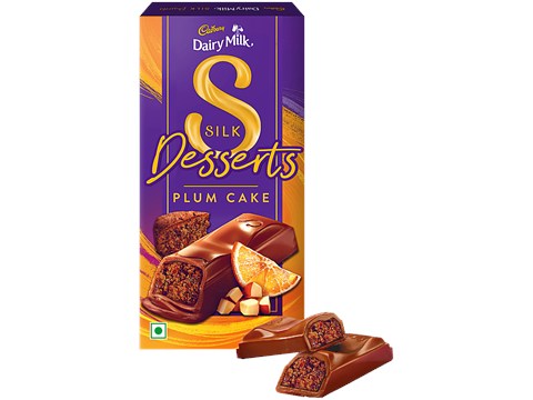 Cadbury Dairy Milk Silk Desserts Plum Cake Chocolate Bar, 140 g