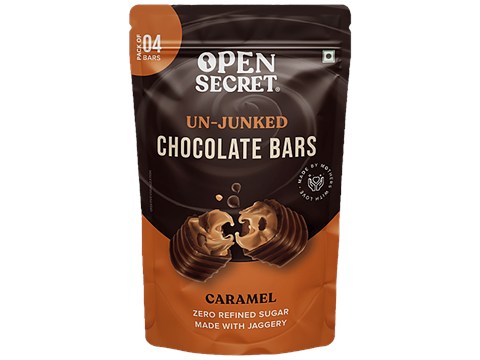 Open Secret Caramel Chocolate Bars - Unjunked, Made With Jaggery & Zero Refined Sugar, 62 g