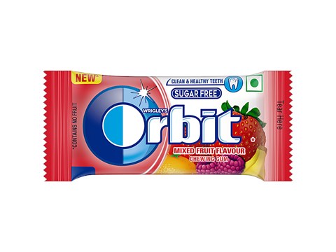 Orbit Mixed Fruit Flavour Chewing Gum, 3.3 g
