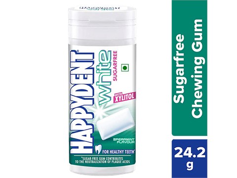 Happydent  White Sugarfree Spearmint Flavour Chewing Gum - With Xylitol, 24.2 g