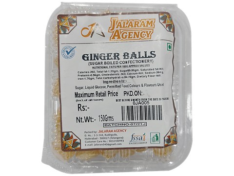 Jalaram Ginger Balls - Helps In Digestion, No Added Chemicals, 150 g
