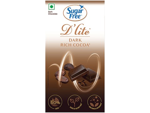Sugar Free D'lite Rich Cocoa Dark Chocolate Bar, 40 g