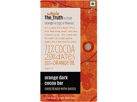 The Whole Truth Orange Dark Cocoa Bar, 80 g