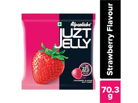 Alpenliebe Juzt Jelly Soft Candy - Strawberry Flavour, 70.3 g