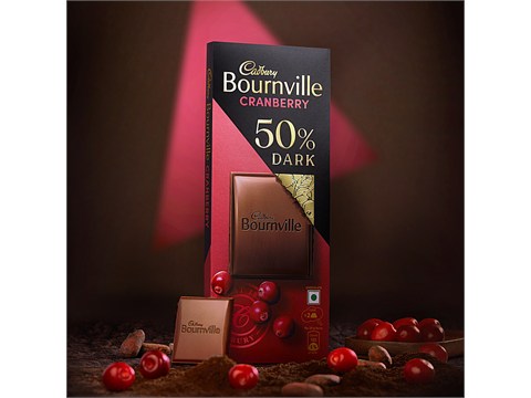 Cadbury Bournville Cranberry 50% Dark Chocolate Bar, 78 g