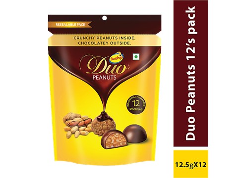 Sundrop Duo Peanuts - Crunchy & Chocolatey, 12 Pralines, 150 g