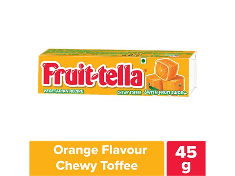 Fruit-Tella  Chewy Toffee - Orange Flavour, 45 g