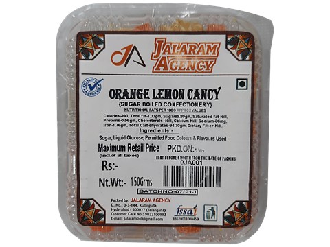 Jalaram Orange Lemon Balls Candy - Good For Digestion, No Added Chemicals, 150 g
