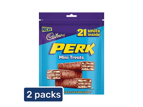 Cadbury Perk Mini Treats Chocolate Coated Wafer Bars, 2x115.5 g