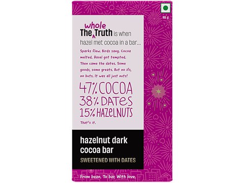 The Whole Truth Hazelnut Dark Cocoa Bar, 80 g