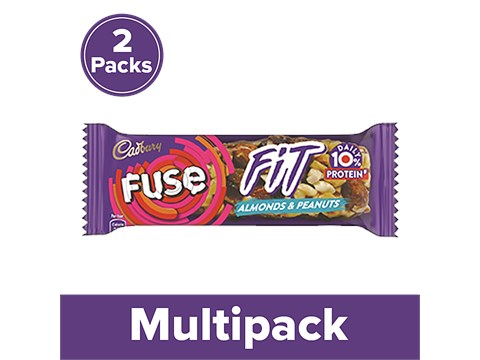 Cadbury Fuse Fit Chocolate Snack Bar - With Almonds & Peanuts, 2x40 g