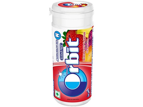 Orbit Mixed Fruit Sugar Free Chewing Gum, 19.8 g