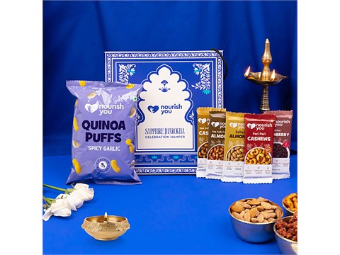 Nourish you Sapphire Jharokha Celebration Hamper, 7 pcs