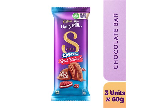 Cadbury Dairy Milk Silk Dairy Milk Silk Oreo Red Velvet, 3x60 g