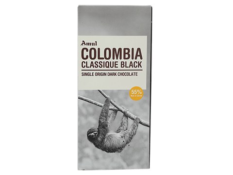 Amul Colombia Classique Black Single Origin Dark Chocolate, 125 g