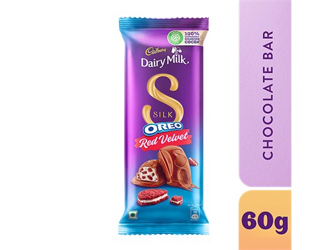 Cadbury Dairy Milk Silk Dairy Milk Silk Oreo Red Velvet, 60 g