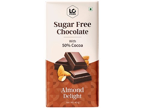 Lo Foods Almond Delight Sugar Free Chocolate With 50% Cococa, 40 g