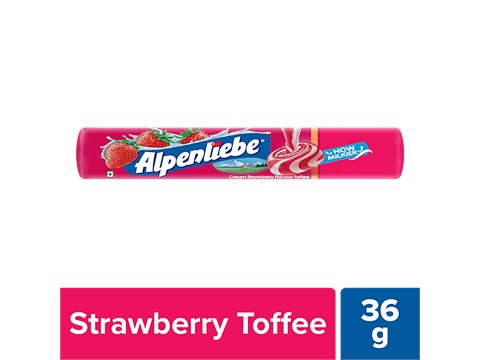 Alpenliebe Cream Strawberry Flavoured Toffee, 36 g
