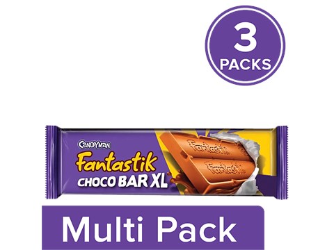 Candyman Fantastik Choco Bar XL Chocolate - Rich, Smooth, Creamy, 3x19 g