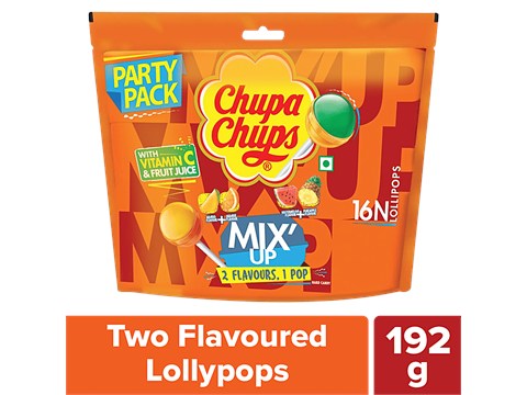 Chupa Chups Mix'up Flavoured Lollipop - With Vitamin C & Fruit Juice, 192 g