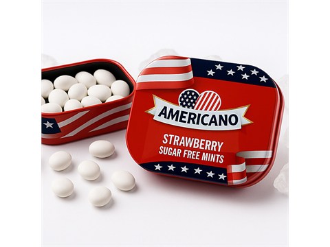 Americano Strawberry Sugar Free Mints, 14 g