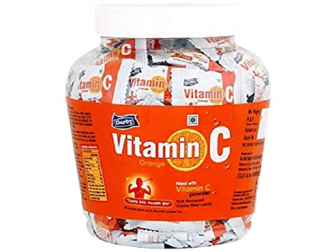DERBY Vitacin Orange Flavoured Candy - Rich In Vitamin C, 350 g