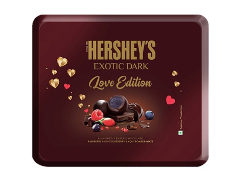 Hershey's Exotic Dark - Love Edition, Raspberry & Goji, Valentine Day Chocolate Gift Pack, 266.6 g