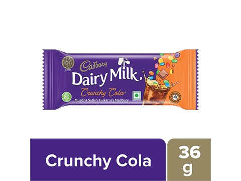 Cadbury Dairy Milk Crunchy Cola Madbury Chocolate Bar, 36 g