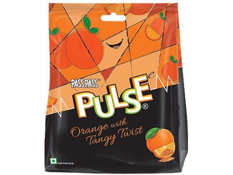 Pulse Orange Candy - With Tangy Twist, Hard-Boiled, 190 g